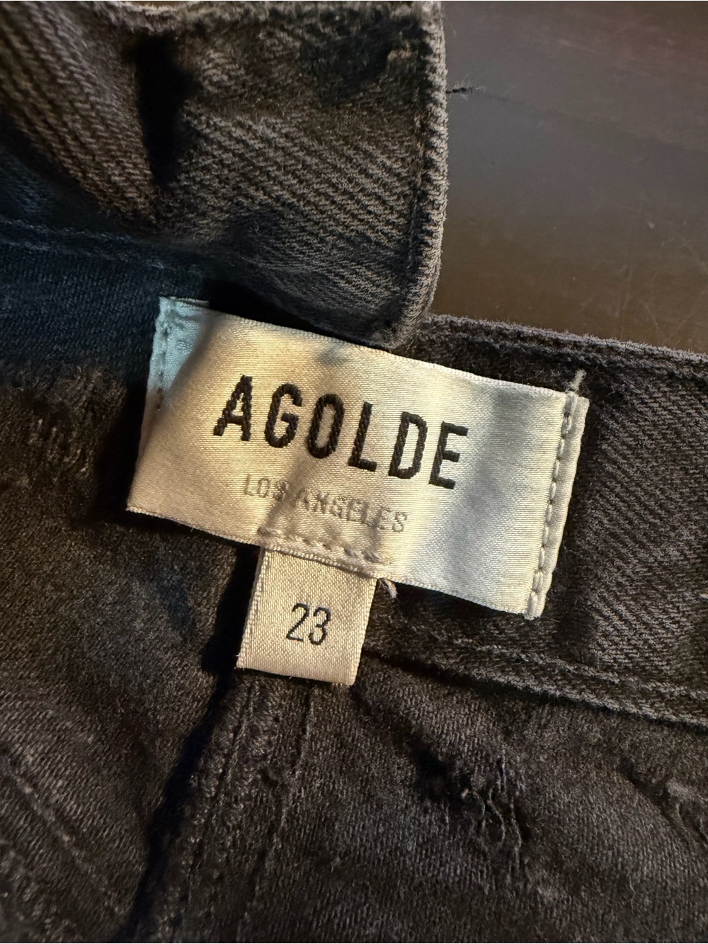 NWT Agolde ‘Criss Cross Straight Leg Jeans’ in “Feverish” Distressed Black Sz 23 - Picture 2 of 16